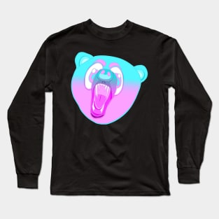 Pink and Blue Gradient Bear Long Sleeve T-Shirt